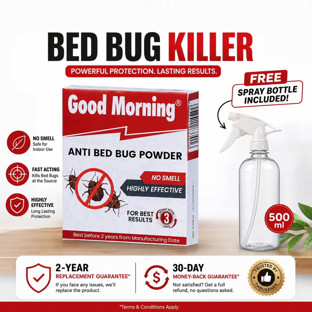 Good Morning® Anti Bed Bug Powder | FREE 500ml Spray Bottle Included