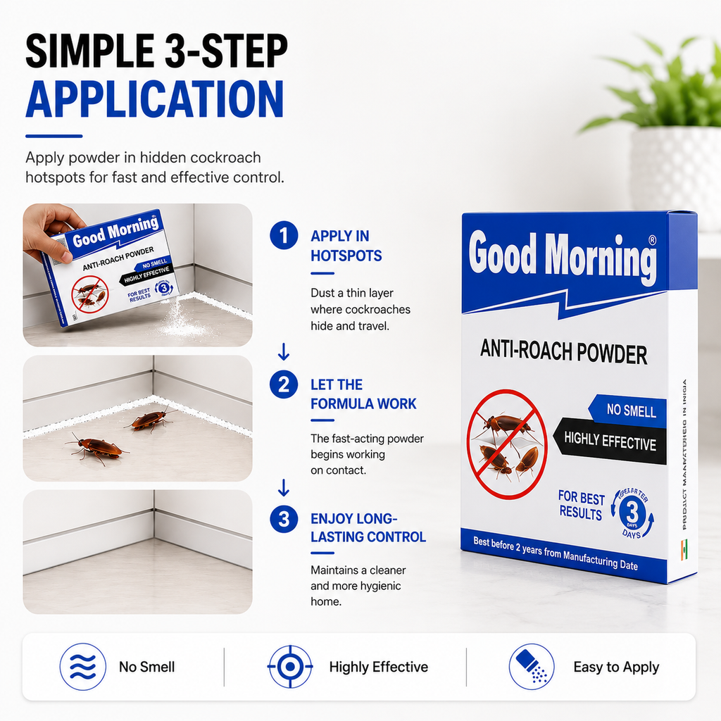 Good Morning® Anti-Roach Powder | Fast-Acting Cockroach Killer Powder